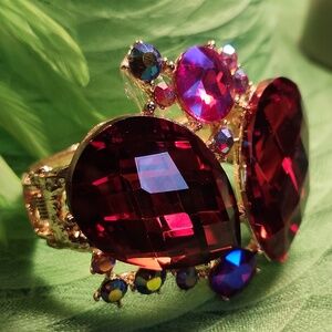 Bracelet Red and Gold Clamp Bracelet